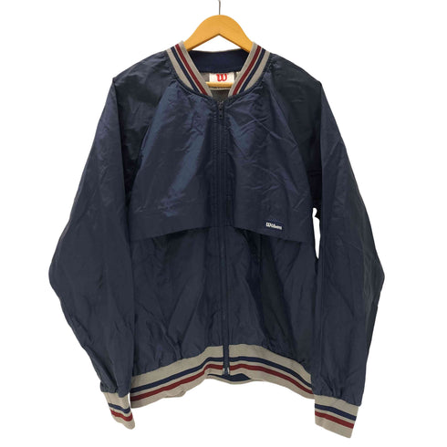 ウィルソン Wilson 90S ナイロン リブ ジップアップ ジャケット ブルゾン メンズ import:L