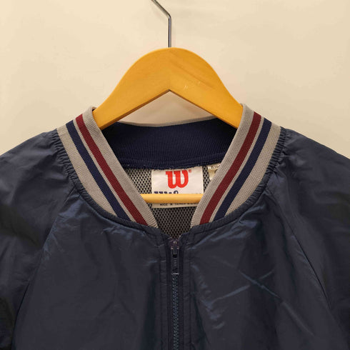 ウィルソン Wilson 90S ナイロン リブ ジップアップ ジャケット ブルゾン メンズ import:L