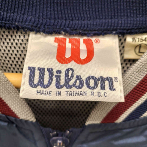 ウィルソン Wilson 90S ナイロン リブ ジップアップ ジャケット ブルゾン メンズ import:L