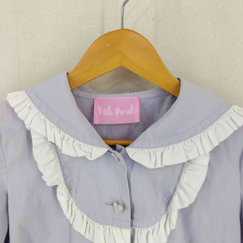 NILE PERCH ハートボタン セーラーカラー ブラウス レディース