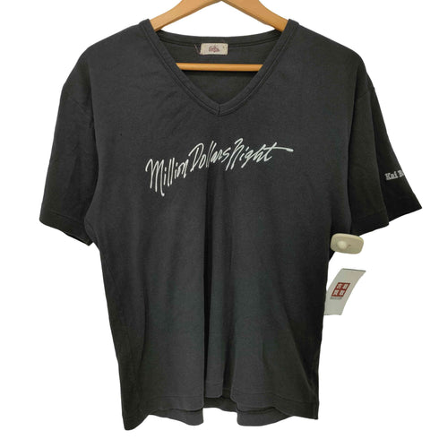 80s MILLION DOLLARS NIGHT 裾/袖シングル 日本 ロックバンド Vネック Tシャツ メンズ JPN:L