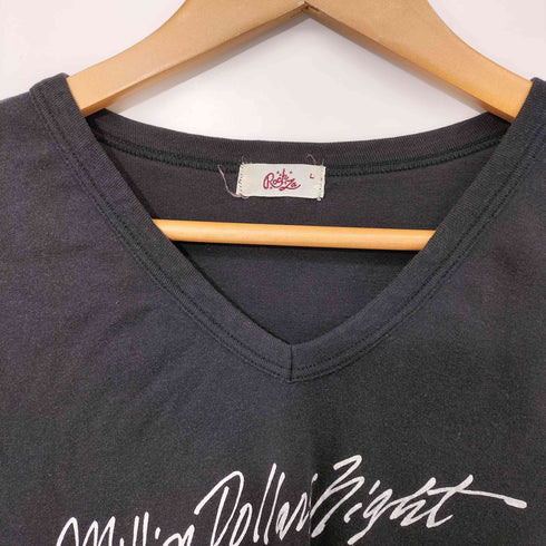 80s MILLION DOLLARS NIGHT 裾/袖シングル 日本 ロックバンド Vネック Tシャツ メンズ JPN:L