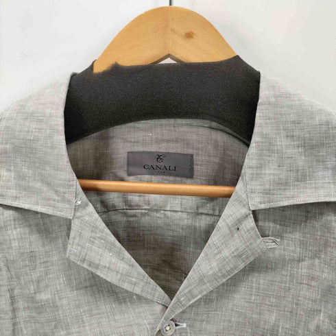 カナーリ CANALI リネンオープンカラーシャツ メンズ import:S