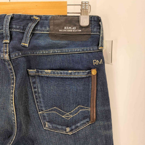 リプレイ REPLAY MAESTRO DENIM SELECTION ダメージ加工スリムデニムパンツ メンズ 29×32