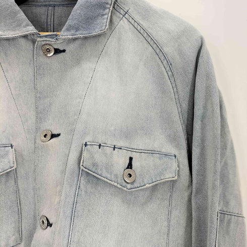 エルボーパッチステッチデザイン デニムジャケット メンズ