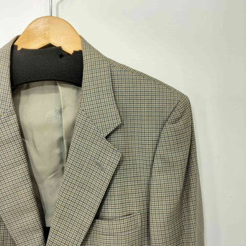 タカキュー TAKA Q コットン リネン混 背抜き 2B チェック テーラード ジャケット メンズ 94-82-175