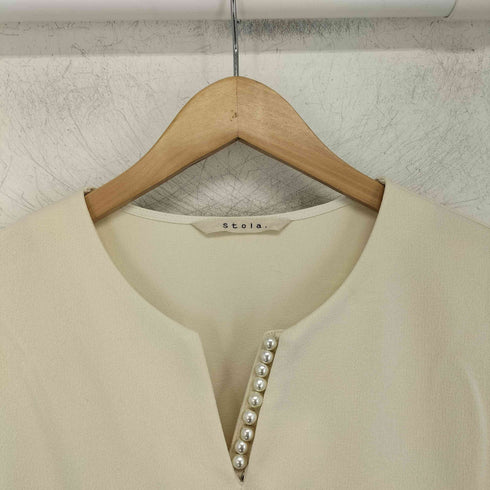 ストラ Stola. パール付き Vネック ブラウス レディース JPN:38
