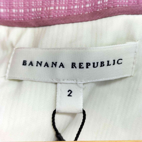 バナナリパブリック BANANA REPUBLIC チェック柄 ツイード調 ノーカラージャケット スカート セットアップ レディース 2