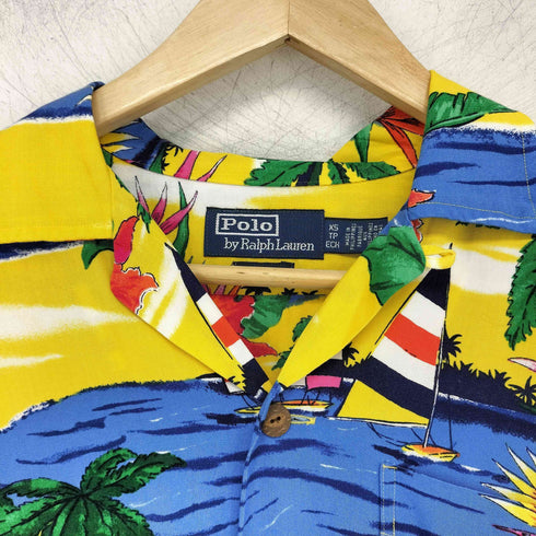 ポロバイラルフローレン Polo by RALPH LAUREN CLASSIC FIT TROPICAK-PRINT CAMP SHIRT クラッシックフィット オープンカラーアロハシャツ メンズ import:XS