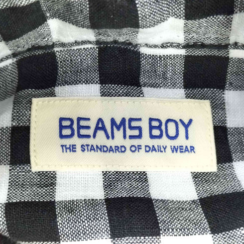 ビームスボーイ BEAMS BOY チェック柄 S/S リネンシャツ レディース
