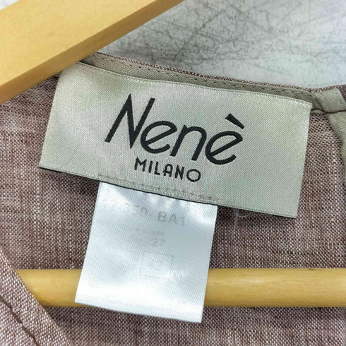 nene milano イタリア製 リネン ノースリーブ ワンピース レディース EUR:42