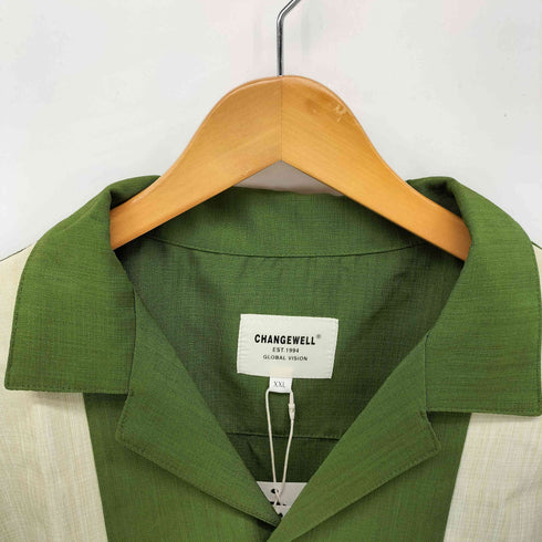 CHANGE WELL パネル切り替え S/S オープンカラーシャツ メンズ import:XXL