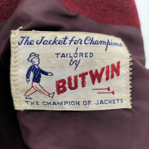 バトウィン BUTWIN 70s 袖レザー切替 ウール スタジャン メンズ