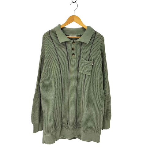 muhet ローゲージ L/S ニット ポロ シャツ メンズ LL