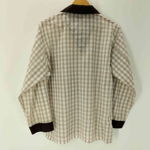 B.V.D. ヘムバイカラー 総柄 チェック 開襟オープンカラー L/S シャツ メンズ import:M