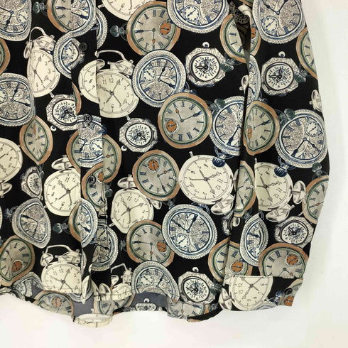 L/S 総柄プリントシャツ レディース