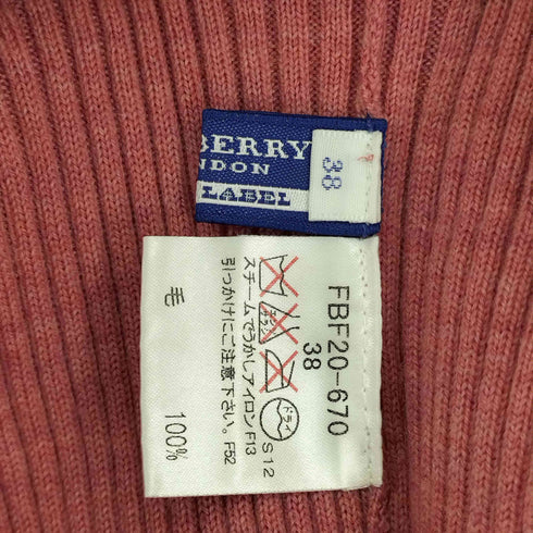 バーバリーブルーレーベル BURBERRY BLUE LABEL 七分袖 タートルネック リブニット レディース JPN:38