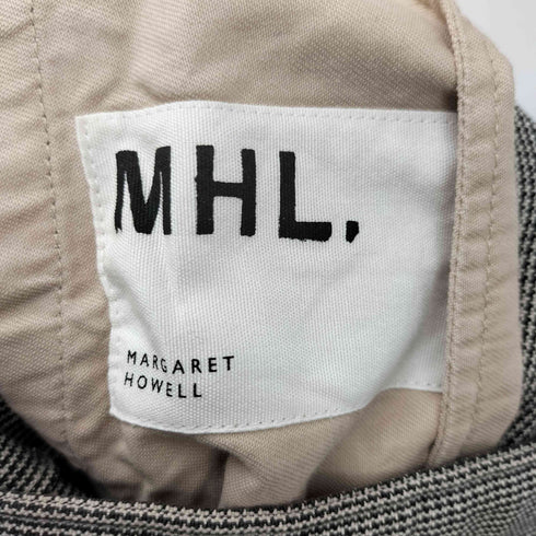 エムエイチエル MHL. 千鳥格子 サイドボタン タック ワイド パンツ レディース JPN:1