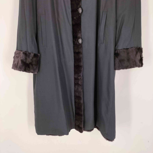 ALTIMA 裏地 リアルファー リバーシブル シルク ロング コート レディース FREE