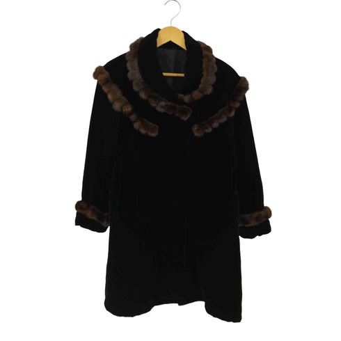 シルク混 ベロアファーコート elegance レディース