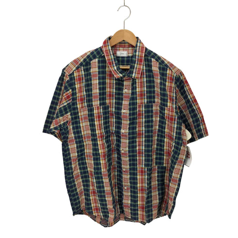 ユアン YUAN 日本製 2ポケットショートスリーブチェックシャツ メンズ S/M