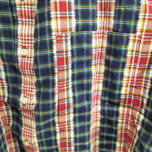ユアン YUAN 日本製 2ポケットショートスリーブチェックシャツ メンズ S/M