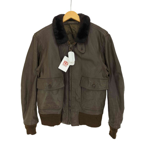 ユーエスネイビー U.S.NAVY 70-80s USNパンチング G-1 Scovillジップ Flight Jacket レザー フライトジャケット メンズ