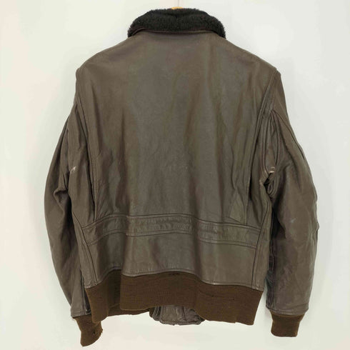 ユーエスネイビー U.S.NAVY 70-80s USNパンチング G-1 Scovillジップ Flight Jacket レザー フライトジャケット メンズ