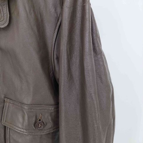 ユーエスネイビー U.S.NAVY 70-80s USNパンチング G-1 Scovillジップ Flight Jacket レザー フライトジャケット メンズ