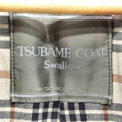 TSUBAME COAT 裏地 チェック 比翼 ステンカラーコート メンズ