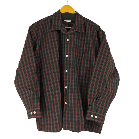 ユアン YUAN 日本製 ロングスリーブコットンチェックシャツ メンズ S/M