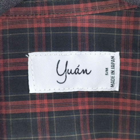 ユアン YUAN 日本製 ロングスリーブコットンチェックシャツ メンズ S/M
