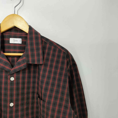 ユアン YUAN 日本製 ロングスリーブコットンチェックシャツ メンズ S/M