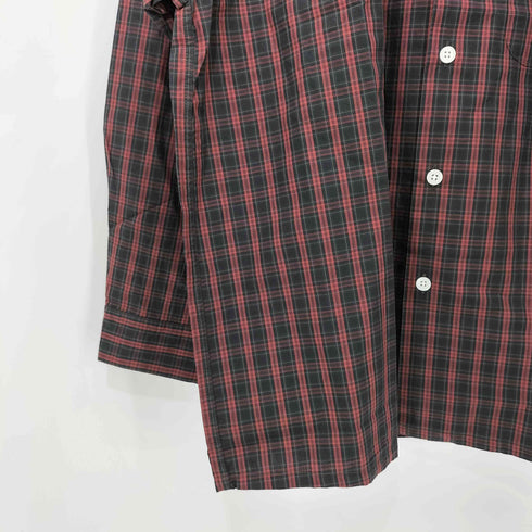 ユアン YUAN 日本製 ロングスリーブコットンチェックシャツ メンズ S/M