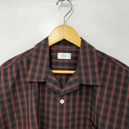 ユアン YUAN 日本製 ロングスリーブコットンチェックシャツ メンズ S/M