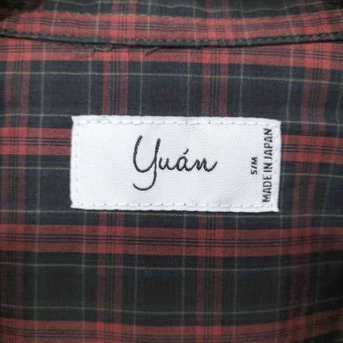 ユアン YUAN 日本製 ロングスリーブコットンチェックシャツ メンズ S/M