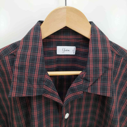 ユアン YUAN 日本製 ロングスリーブコットンチェックシャツ メンズ S/M