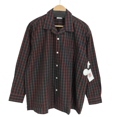 ユアン YUAN 日本製 ロングスリーブコットンチェックシャツ メンズ S/M