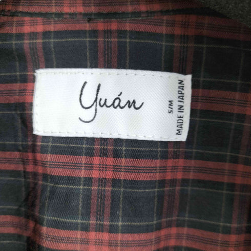 ユアン YUAN 日本製 ロングスリーブコットンチェックシャツ メンズ S/M