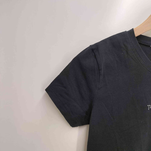 トミーヒルフィガー TOMMY HILFIGER ラインストーンロゴ Tシャツ レディース M