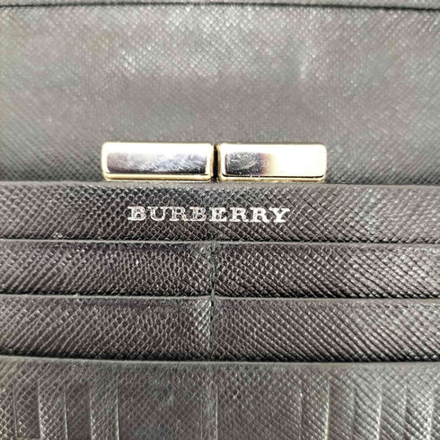 バーバリー BURBERRY エンボスチェック レザー長財布 がま口 メンズ