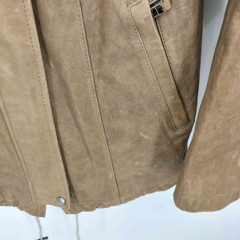 ラムレザー ジップアップスタンドカラージャケット メンズ M