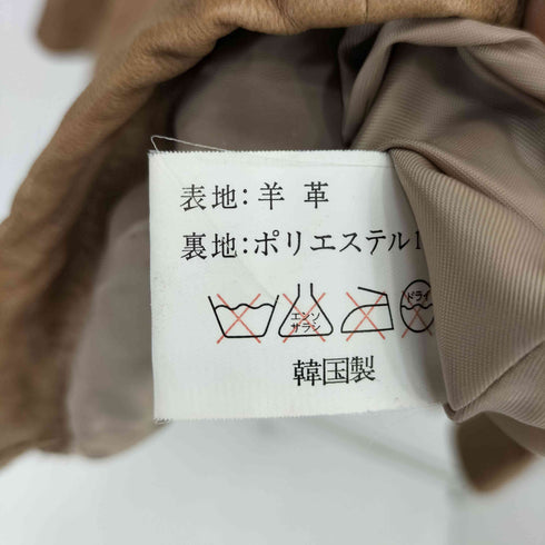 ラムレザー ジップアップスタンドカラージャケット メンズ M