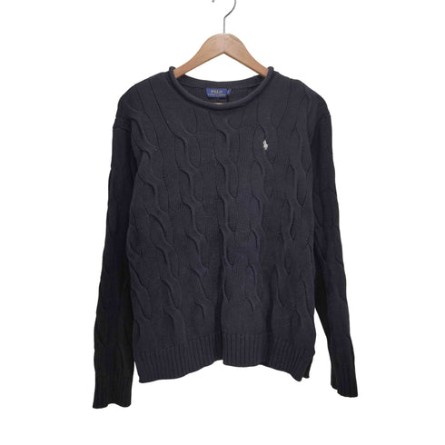 ポロラルフローレン POLO RALPH LAUREN ポニー刺繍 ケーブルコットンニット レディース M