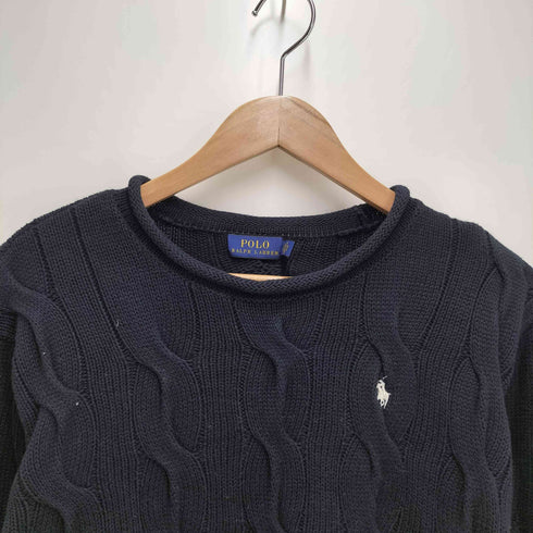 ポロラルフローレン POLO RALPH LAUREN ポニー刺繍 ケーブルコットンニット レディース M