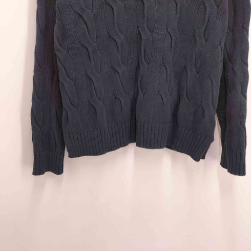 ポロラルフローレン POLO RALPH LAUREN ポニー刺繍 ケーブルコットンニット レディース M