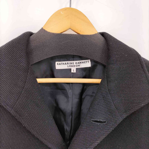 キャサリンハムネットロンドン KATHARINE HAMNETT LONDON ウール混 ベルテッドコート レディース L