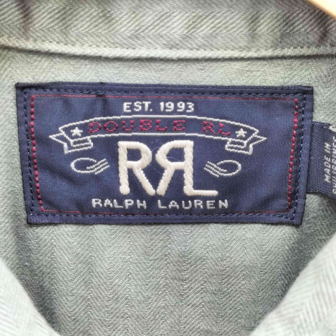 ダブルアールエルラルフローレン RRL RALPH LAUREN BARROW MILITARY HBT SHIRT ヘリンボーンミリタリーシャツ メンズ import:XS
