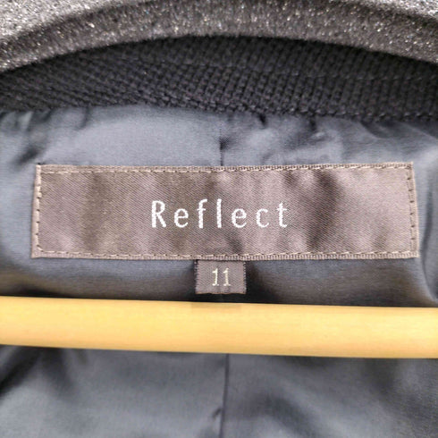 リフレクト Reflect ウール100 ノーカラー フリルジャケット レディース