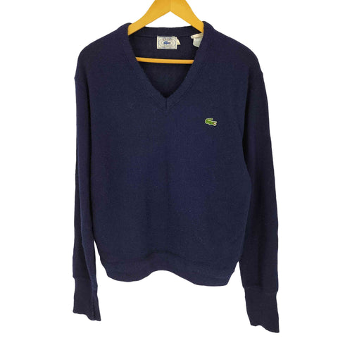 アイゾッドラコステ IZOD LACOSTE 70S ロゴワッペン Vネック ニット セーター メンズ import:L